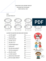 English Test 4Th Grade First Partial Test: Unidad Educativa Henry Dunant