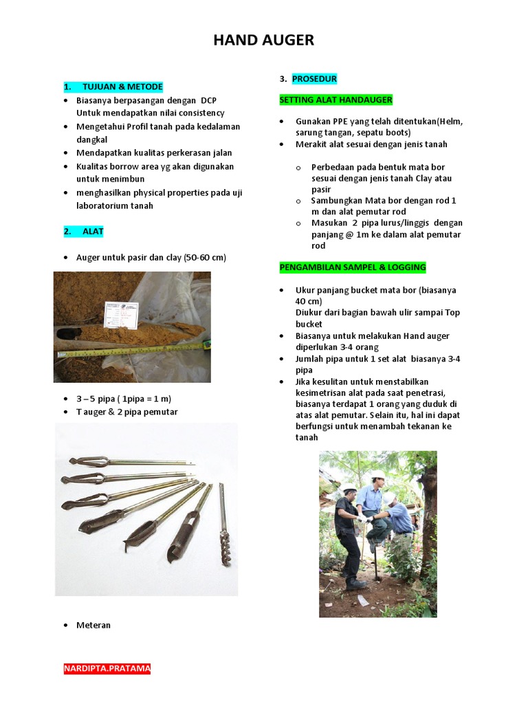 Panduan Penggunaan Hand Auger untuk Sampling Tanah | PDF