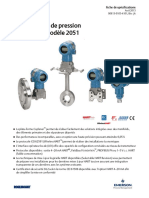 Transmetteur de Pression Rosemount Modèle 2051: Fiche de Spécifications