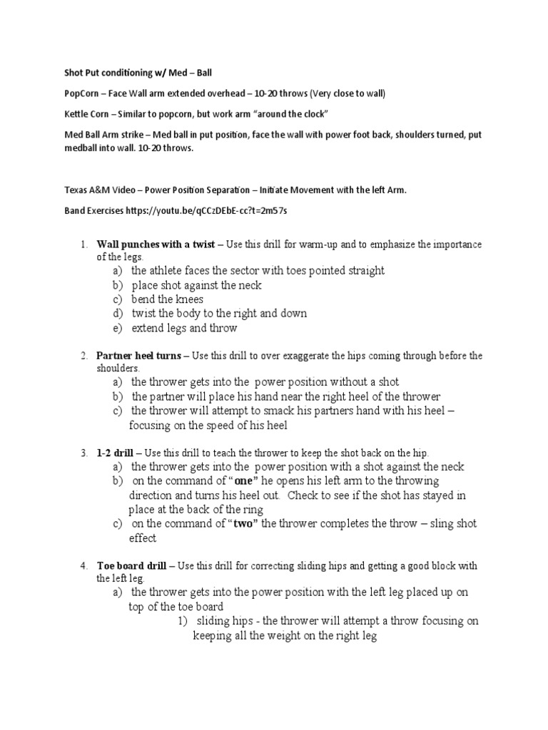 List of Shot Put Drills PDF Foot Anatomical Terms Of Motion