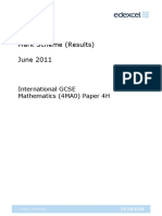 Mark Scheme (Results) June 2011: International GCSE Mathematics (4MA0) Paper 4H