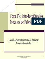 Tema 4 - Introduccion a Los Procesos de Fabricacion (Diapositivas)