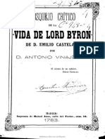 Bosquejo Crítico de La Vida de Lord Byron - D. Emilio Castelar
