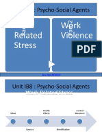 Unit IB8: Psycho-Social Agents: Work Related Stress Work Violence