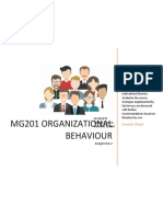 Mg201 Organizational Behaviour: Assignment 2