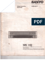 Sanyo VCR VHR-5417 Instruction Manual