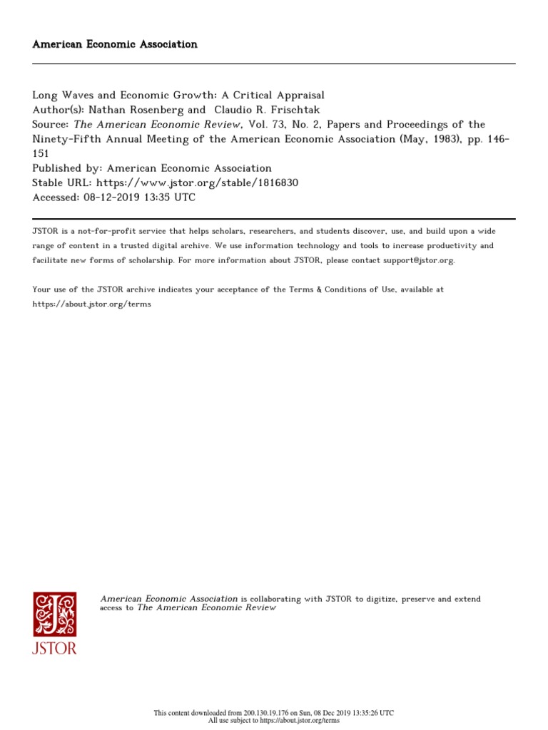 Critical Analysis of Long Waves in Economics | PDF | Innovation ...