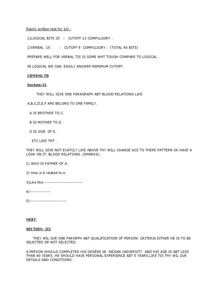 Syntel Written Test Overview | PDF | Cognition