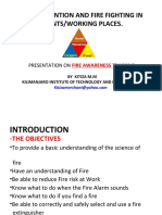 Fire Prevention and Fire Fighting in Plants/Working Places.: Presentation On