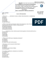 PMC/UT-I/3.5.3/MECH Reg. No: Unit Test-I ME8501- Metrology and Measurements