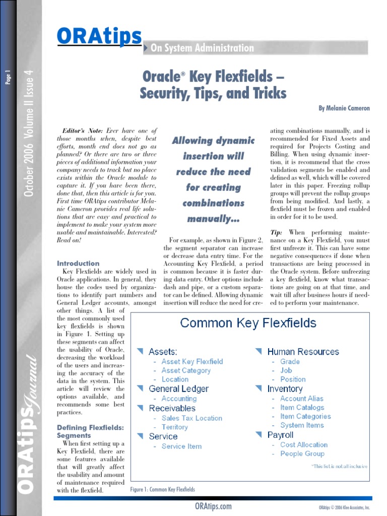 Oratips: Oracle Key Flexfields - Security, Tips, and Tricks | PDF ...