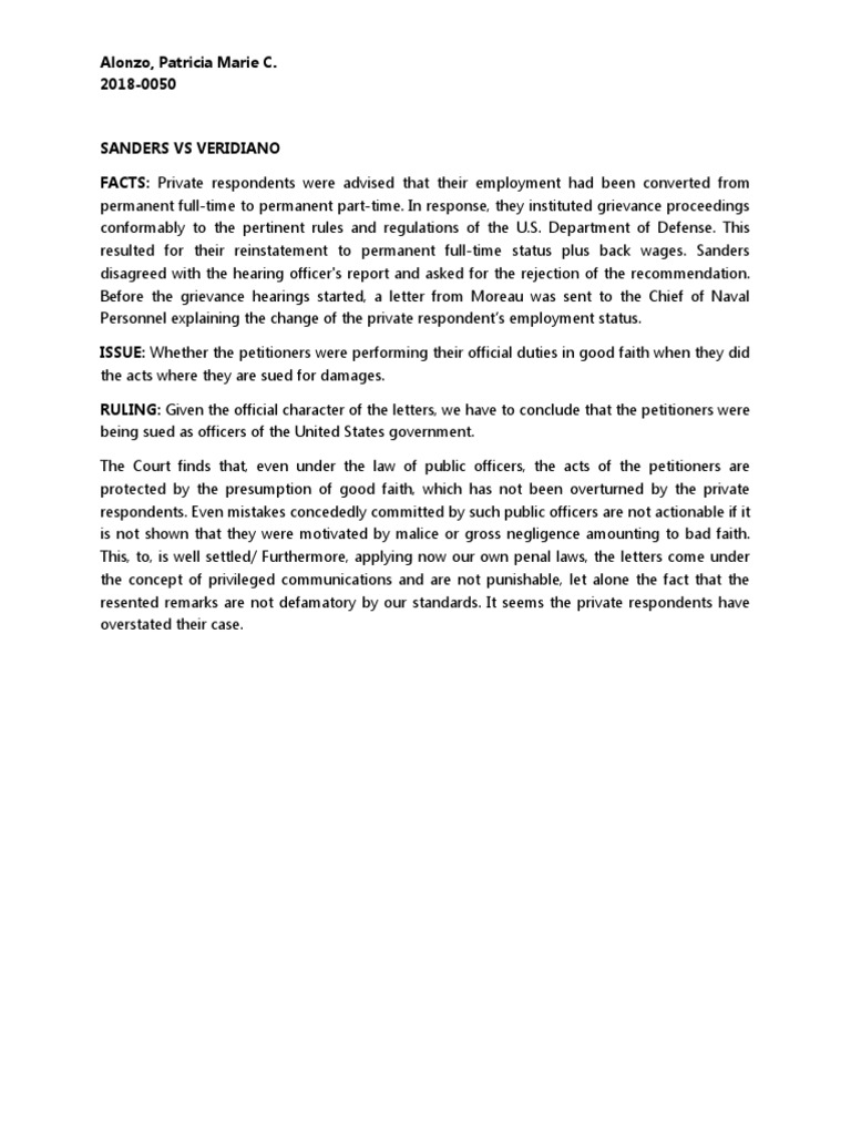 Sanders Vs Veridiano, 162 SCRA 716 PDF