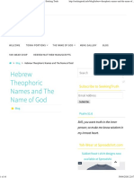 Hebrew Theophoric Names and The Name of God - Seeking Truth