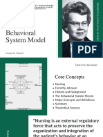 Dorothy Johnson's Behavioral System Model