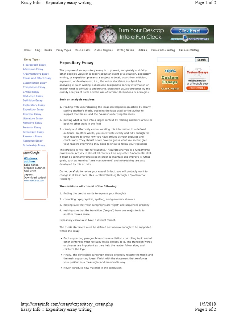 All expository writing is considered picture