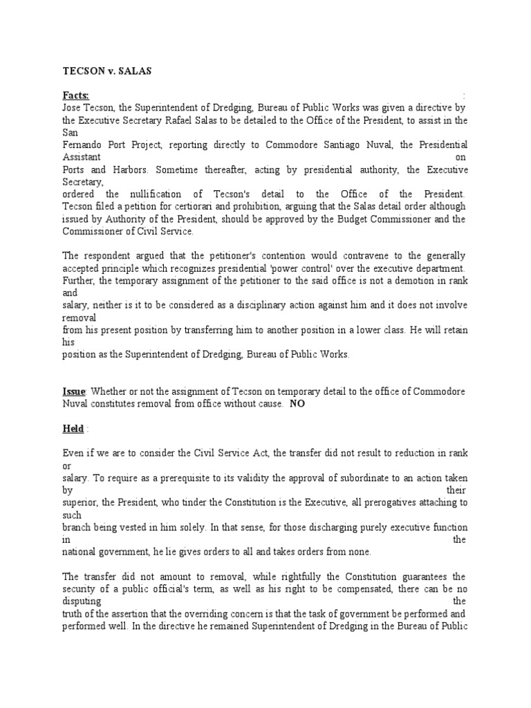 Tecson vs salas 34 scra 275 1970 bernardo pdf