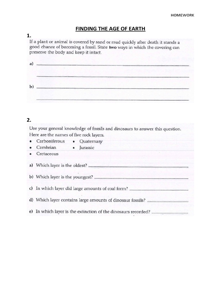 Finding The Age of Earth - HW | PDF