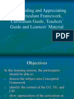 Understanding and Appreciating The Curriculum Framework, Curriculum