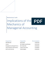 Implications of The Mechanics of Managerial Accounting