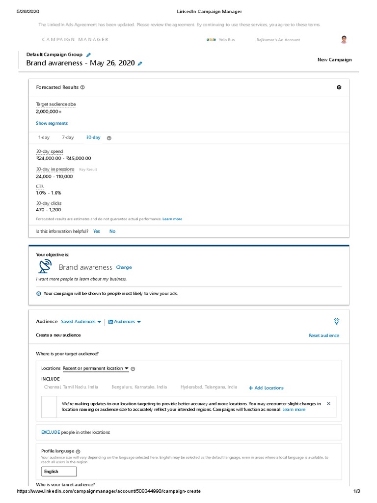 Linkedin Campaign Manager Pdf Pdf Linked In Mobile App