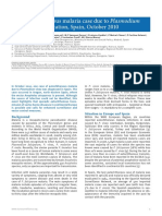 First Autochthonous Malaria Case Due To Plasmodium