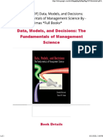 Data, Models, and Decisions: The Fundamentals of Management Science Book Details