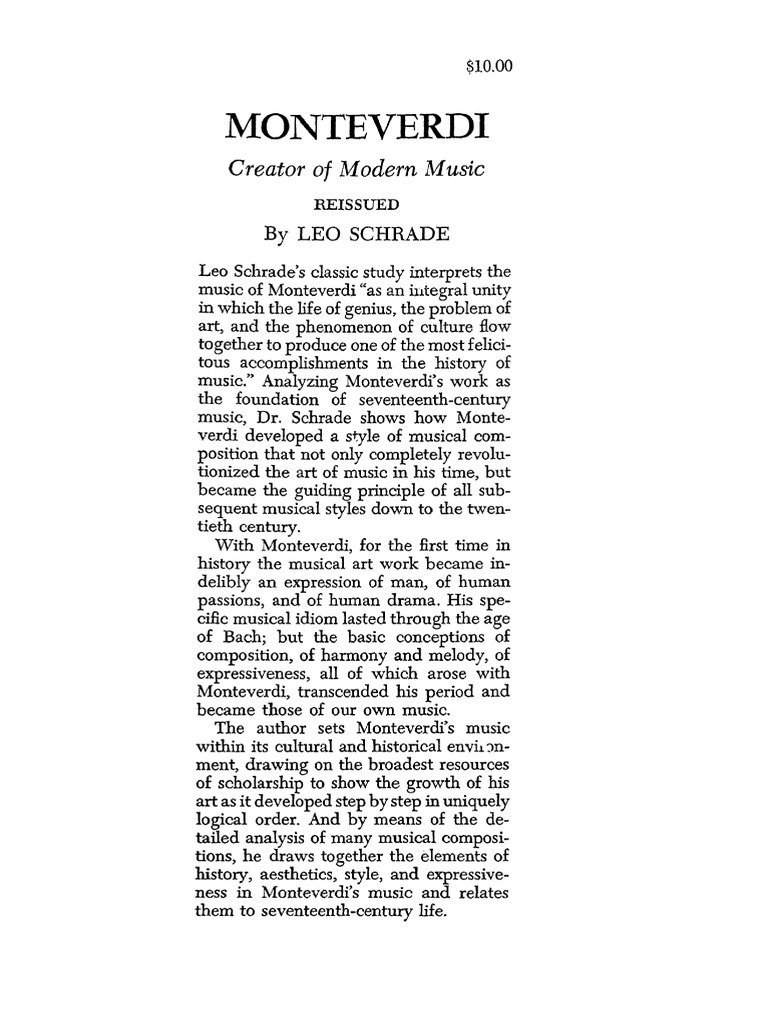 leo schrade monteverdi creater of modern music pdf pdf yale university reincarnation