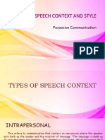 Types of Speech Context and Style