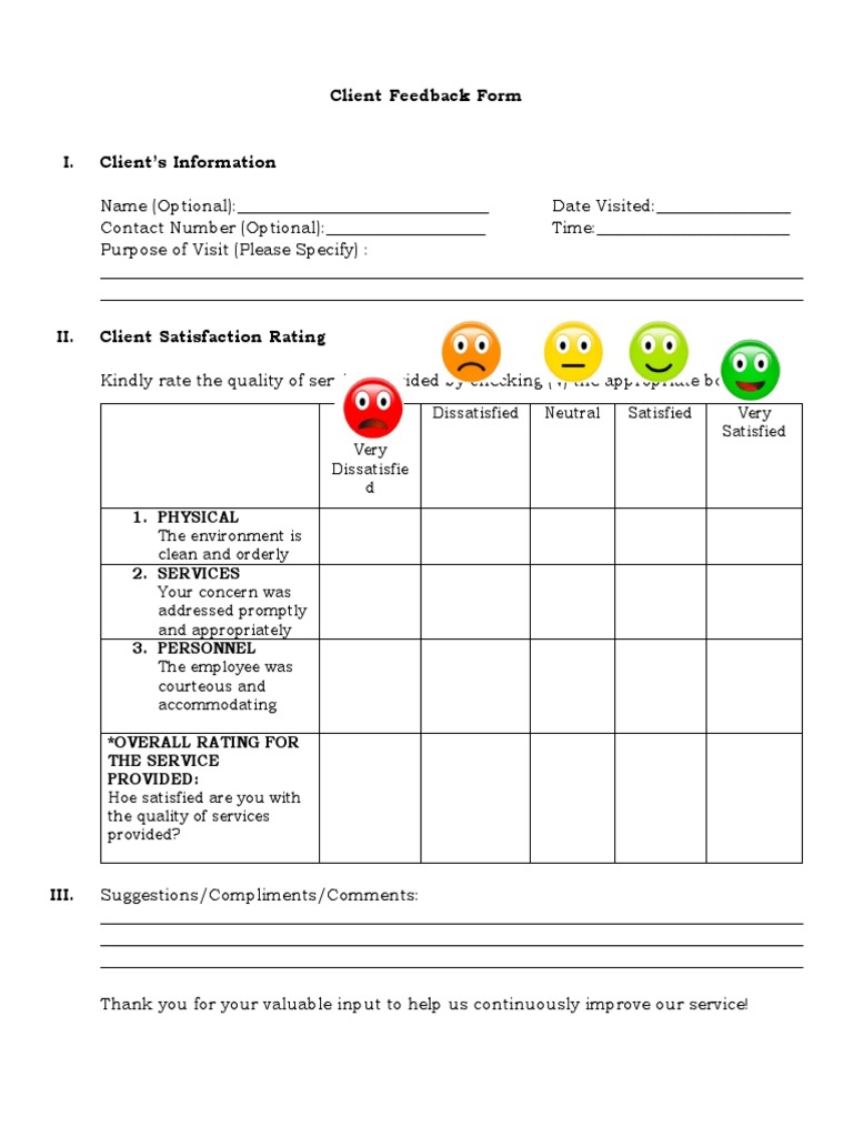 Client Feedback Form