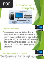 Topic 1: Introduction To Computing