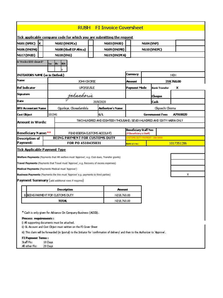Fi For Fca General For Uba Bank 4510435031 Signed Payments Financial Services