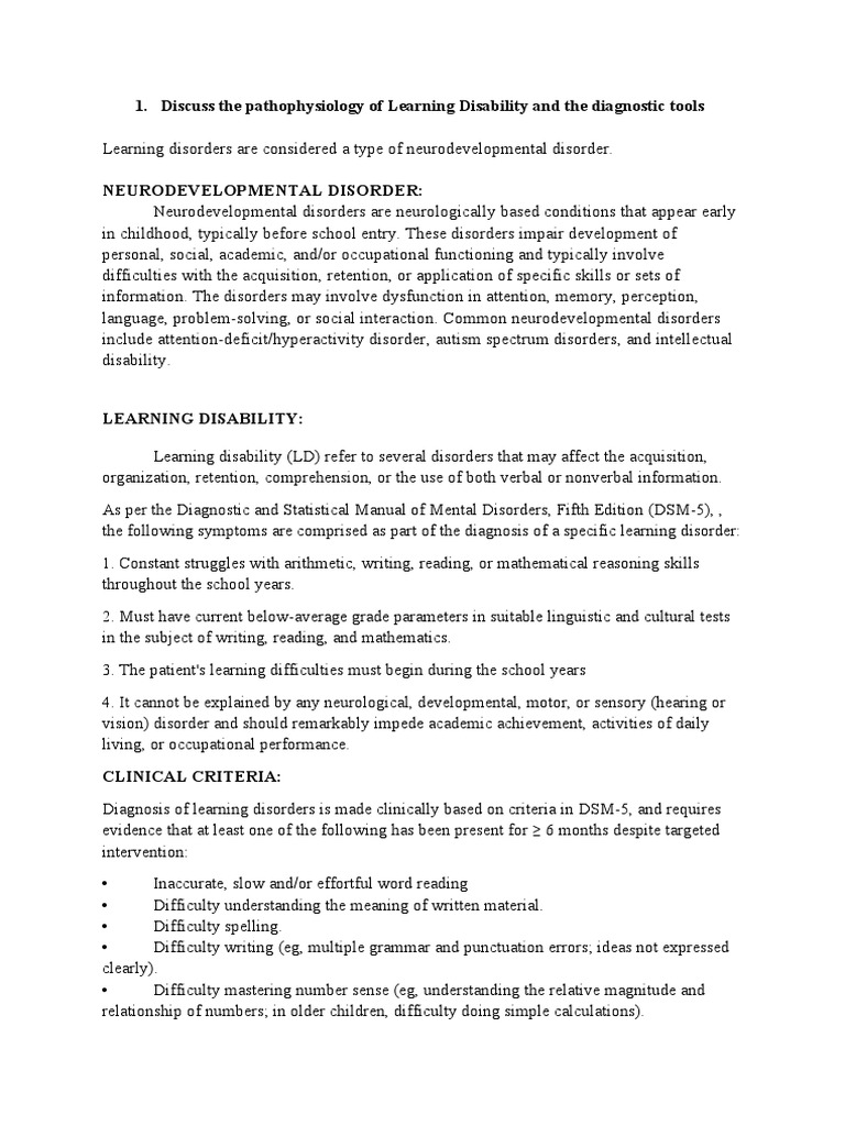 Understanding Learning Disabilities: Causes and Diagnosis | PDF ...
