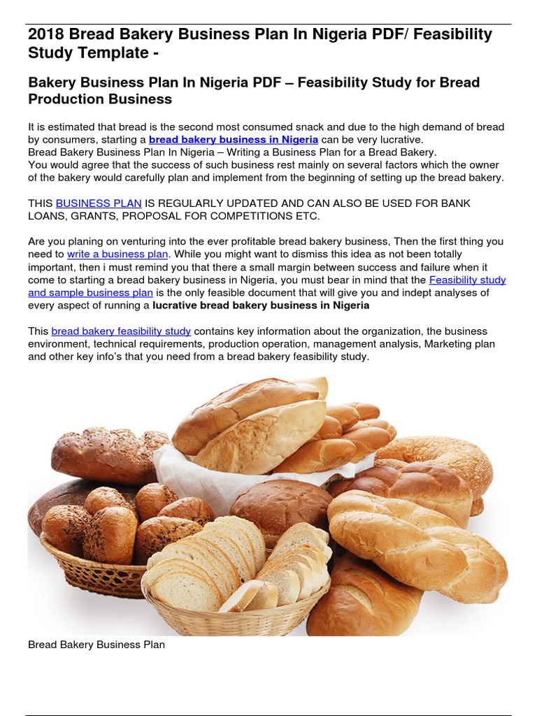 Bread Bakery Business Plan in Nigeria | PDF | Feasibility Study ...