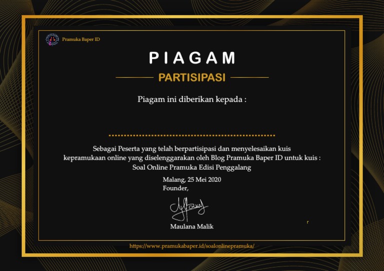 Piagam Pramuka Penggalang | PDF | Bisnis