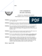 City of Boston in City Council: Order For A Hearing Regarding The Preservation of Murals & Public Art
