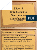 Slide 14 Introduction To Synchronous Manufacturing: Arif Rahman