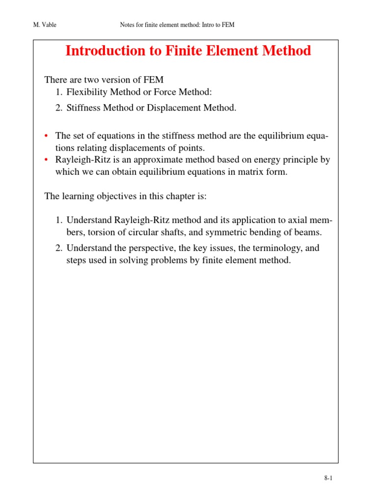 Introduction to Finite Element Method | PDF | Teaching Methods ...