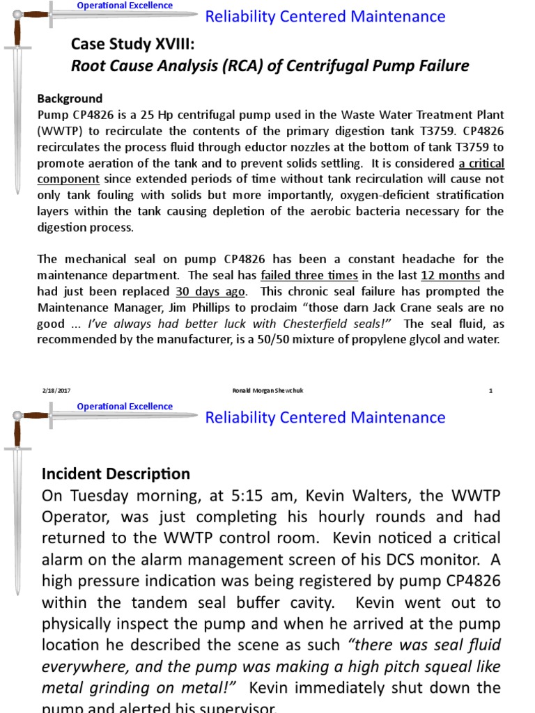 2Case Study RCA of Centrifugal Pump Failure PDF Reliability