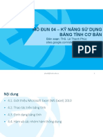 Chứng chỉ CNTT - Sử dụng bảng tính cơ bản PDF