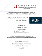 A Thesis Submitted in Partial Fulfillment of The Requirement For The Degree of Master in English Literature