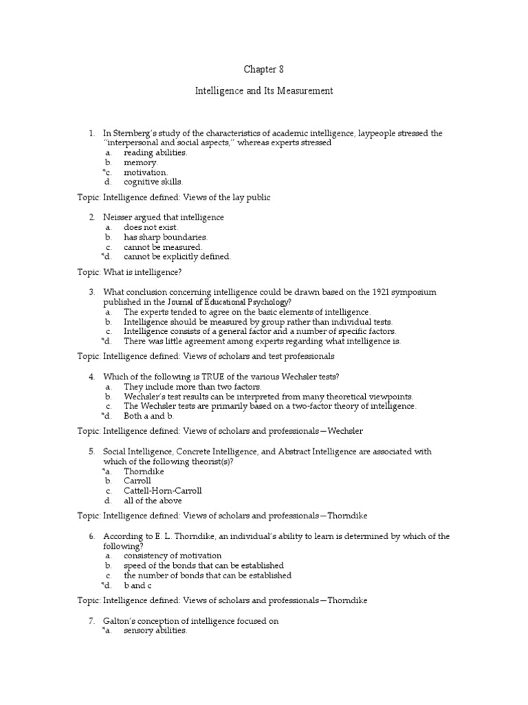 8 - Intelligence and Its Measurement | PDF | Intelligence Quotient ...