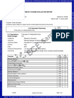 Course by Course Evaluation Report: U.S. Equivalence: Grade Average