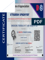 Certificate of Appreciation: Utkarsh Upadhyay