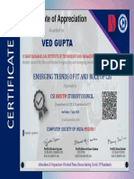 Certificate of Appreciation: Ved Gupta
