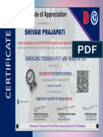 Certificate of Appreciation: Shivam Prajapati