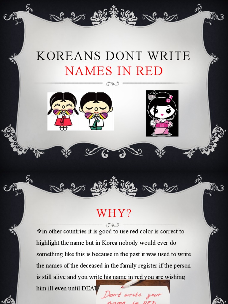 Koreans Dont Write Names in Red | PDF