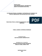 Factibilidad Técnica Económica y Estratégica de Un Modelo de Negocio Inmobiliario para