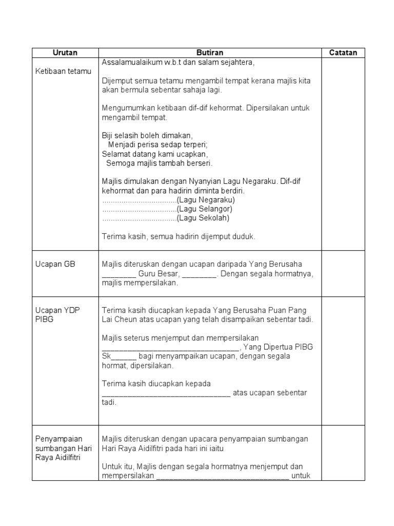 Majlis Penyampaian Sumbangan Hari Raya Kepada