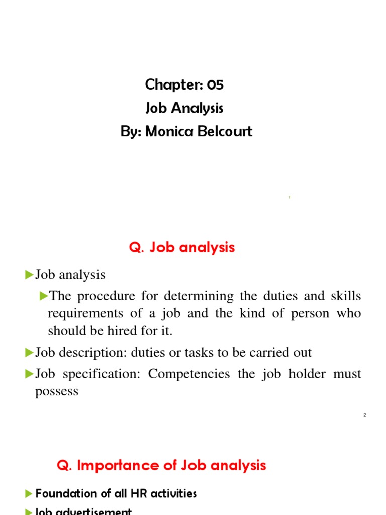 Job Analysis: Methods and Importance | PDF | Competence (Human ...