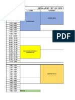 Horario Ciclo-2020-Iii-Mañana Ingeniería Sanitaria: Hidrologia